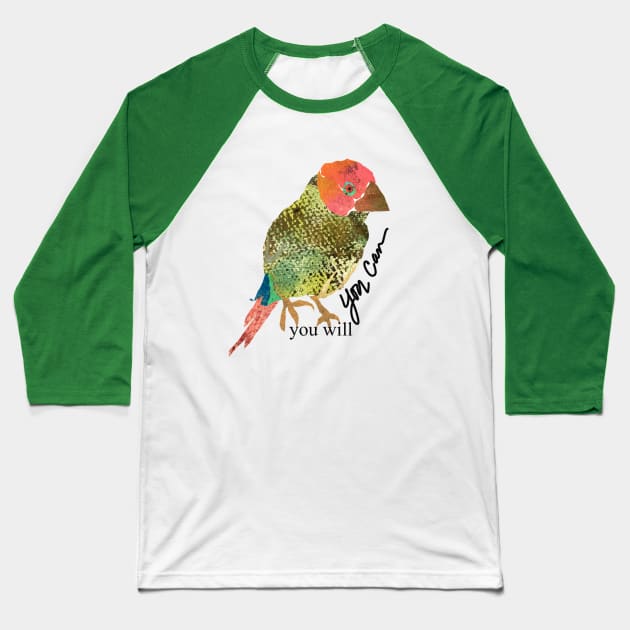 Beautifully Colored Gouldian Finch Baseball T-Shirt by Gina's Pet Store